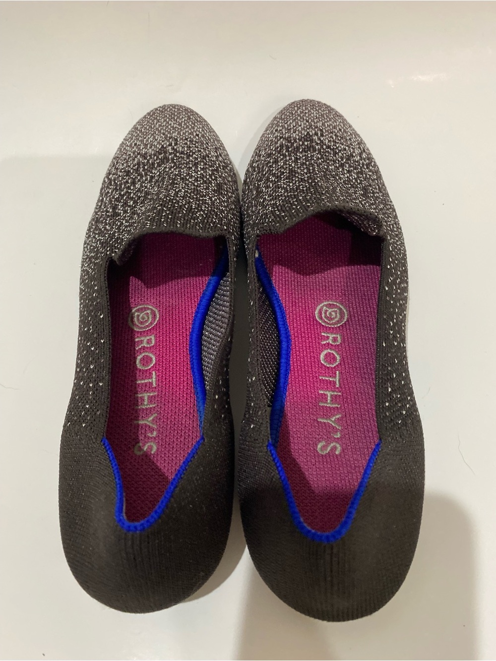 Rothy’s The Loafer Shoes Twilight Metallic Ombré Slip On  Dark Brown Knit - Picture 6 of 7